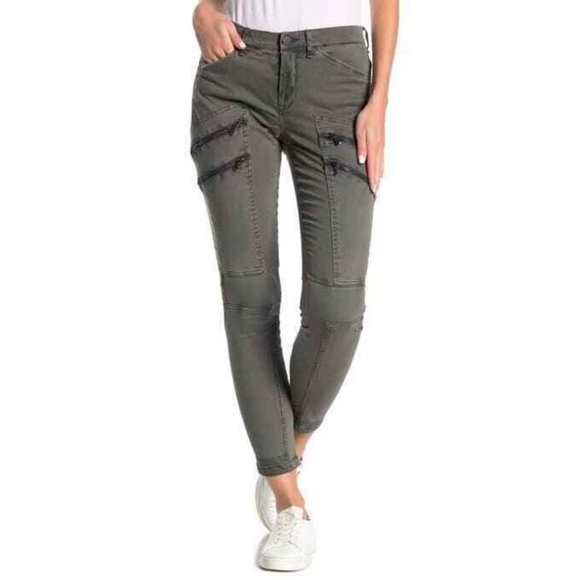 Blank NYC Pants - Blank NYC Womens 25 Zip Pocket Skinny Leg Zip Ankle High Rise Utility Moto Jeans